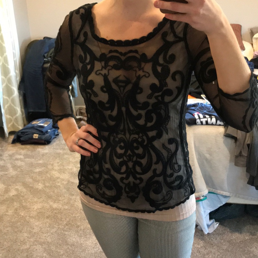 Express Black Lace Top